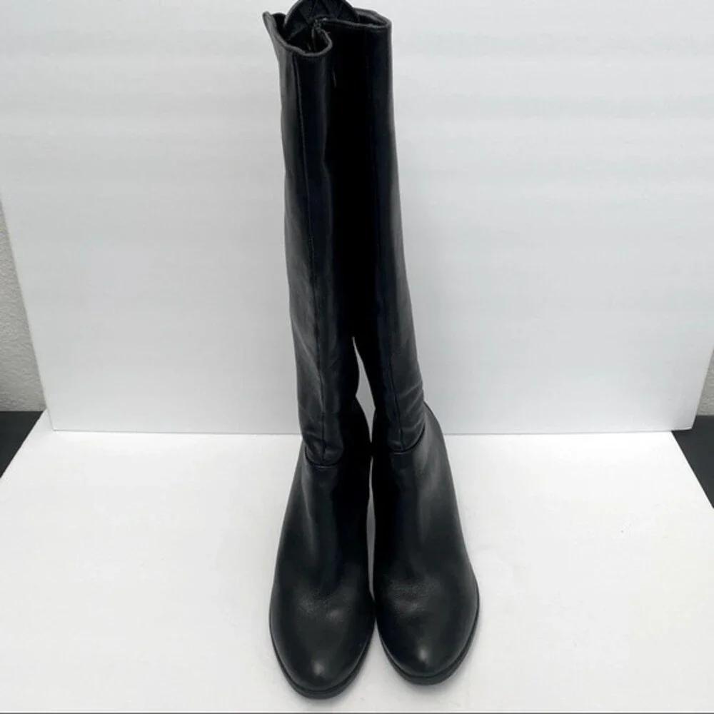 Me too Harlow Black Leather Over the Knee Boots Size 9 1/2